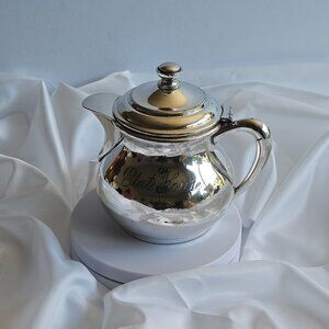 Vintage Quadruple Plate Creamer Pitcher Wm. A. Rogers “State House” Engraved